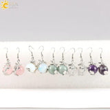 CSJA Dragon Shape Clear Crystal Drop Earring Reiki Gem Stone Pendant