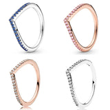 925 Silver Sparkling Crystal Ring for Women Wedding Party