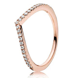 925 Silver Sparkling Crystal Ring for Women Wedding Party