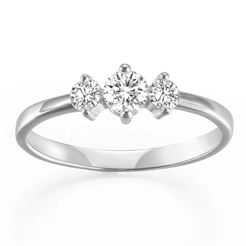 925 Silver Stackable Rings Set Sparkling Zircon Wedding Jewelry
