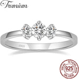 925 Silver Stackable Rings Set Sparkling Zircon Wedding Jewelry