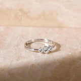 925 Silver Stackable Rings Set Sparkling Zircon Wedding Jewelry