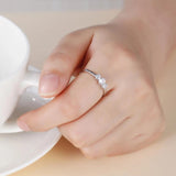 925 Silver Stackable Rings Set Sparkling Zircon Wedding Jewelry