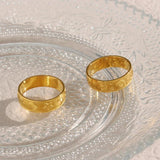 Romantic Star Moon Embossment Rings For Women Plated Basic Ring Jewelry