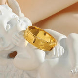Romantic Star Moon Embossment Rings For Women Plated Basic Ring Jewelry