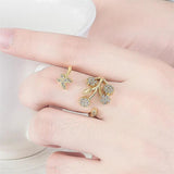 Butterfly Opening Ring 925 Sterling Silver Flower Finger Ring 3 Colors