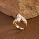 Vintage Glass Ring French Vintage Heavy Industry Plated Micro Studded