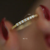 925 Silver Crystal Wedding Ring CZ Stacked Hand Jewelry