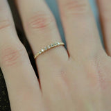 925 Silver Crystal Wedding Ring CZ Stacked Hand Jewelry