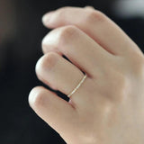 925 Silver Crystal Wedding Ring CZ Stacked Hand Jewelry