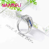 925 Silver Round Crystal Stone Ring CZ For Christmas Gift Women
