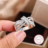 925 Silver Wedding Party Ring Bow Zircon Jewelry