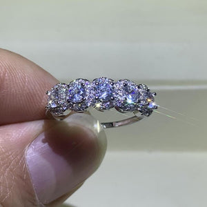 925 Silver Boho Zircon Engagement Wedding Ring for Women