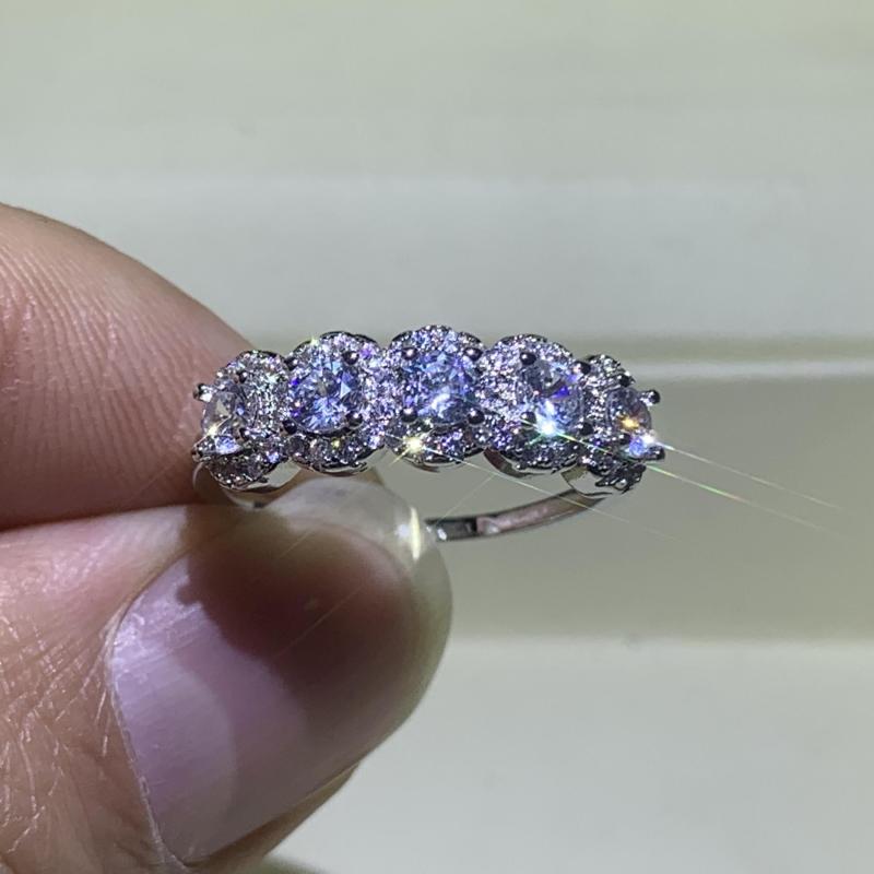 925 Silver Boho Zircon Engagement Wedding Ring for Women