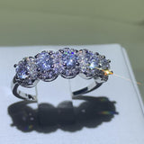 925 Silver Boho Zircon Engagement Wedding Ring for Women