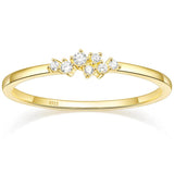 Trumium 1.5mm CZ Wedding Band 925 Silver 14K Plated Stackable Rings