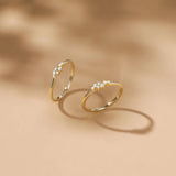 Trumium 1.5mm CZ Wedding Band 925 Silver 14K Plated Stackable Rings