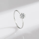 925 Sterling Silver CZ Finger Ring for Women Wedding Gift