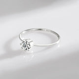 925 Sterling Silver CZ Finger Ring for Women Wedding Gift