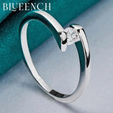 925 Silver Zircon Ring Women Proposal Wedding Charm Jewelry