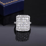 925 Silver Ring Women's Diamond Zircon Engagement Ring