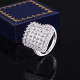 925 Silver Ring Women's Diamond Zircon Engagement Ring