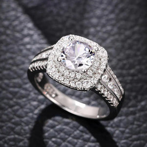 925 Silver Double Layered Zircon Ring for Women