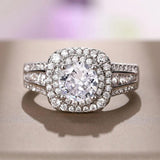 925 Silver Double Layered Zircon Ring for Women