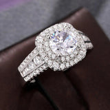 925 Silver Double Layered Zircon Ring for Women