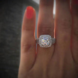 925 Silver Double Layered Zircon Ring for Women
