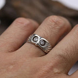 925 Silver Owl Ring Zircon Adjustable Vintage Jewelry Gift