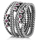 925 Silver Triple-row Single-row Love Infinity Knot Ring