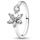 925 Silver Triple-row Single-row Love Infinity Knot Ring