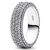 925 Silver Triple-row Single-row Love Infinity Knot Ring