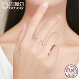 925 Sterling Silver Tassel CZ Finger Ring Women Jewelry