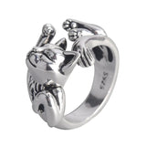 Vintage Cat Rings Women Jewelry 925 Sterling Silver Ring