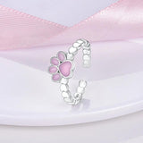 925 Silver Zircon Open Ring for Women Engagement Anniversary Gift