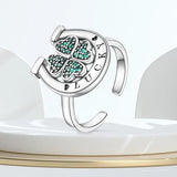 925 Silver Zircon Open Ring for Women Engagement Anniversary Gift