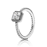 925 Silver Four Claw Crystal Ring for Women Wedding Party
