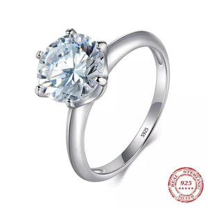 925 Silver CZ Engagement Wedding Rings for Women 1CT/2CT/3CT Bridal Jewelry