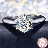 925 Silver CZ Engagement Wedding Rings for Women 1CT/2CT/3CT Bridal Jewelry