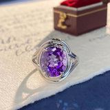 925 Silver Amethyst Rings for Wedding Party Gift