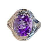 925 Silver Amethyst Rings for Wedding Party Gift