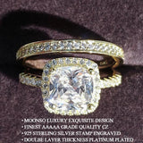 Silver Bride Wedding Ring Set for Women Bride Engagement Bands Eternity