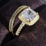 Silver Bride Wedding Ring Set for Women Bride Engagement Bands Eternity