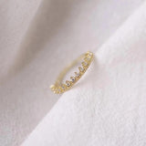 Real 925 Sterling Silver Crown Slim Ring 14K Plated
