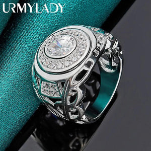 925 Silver Zircon Ring For Women Wedding Party Charm Jewelry