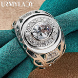 925 Silver Zircon Ring For Women Wedding Party Charm Jewelry