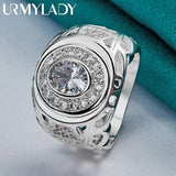 925 Silver Zircon Ring For Women Wedding Party Charm Jewelry