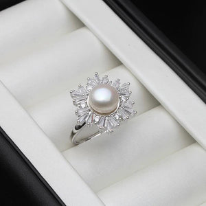 Natural Freshwater Pearl Ring 925 Silver for Women